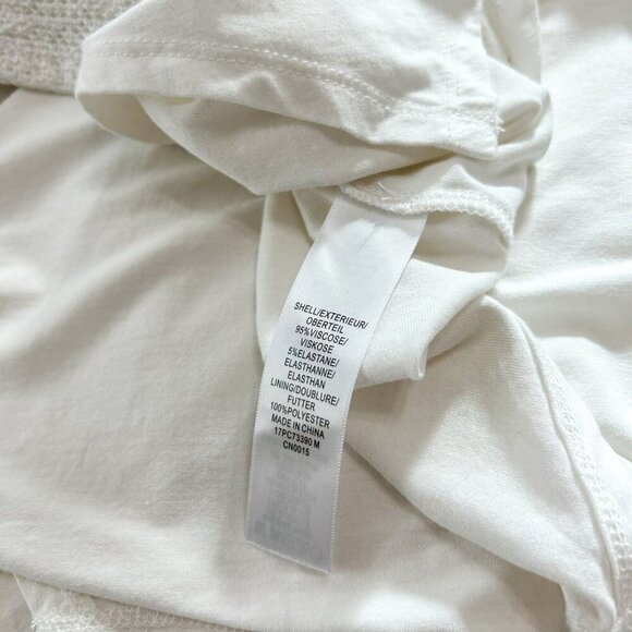 Adrianna Papell Cream V-Neck 3/4 Sleeve Handkerchief Hem Top Size Small - Picture 4 of 4